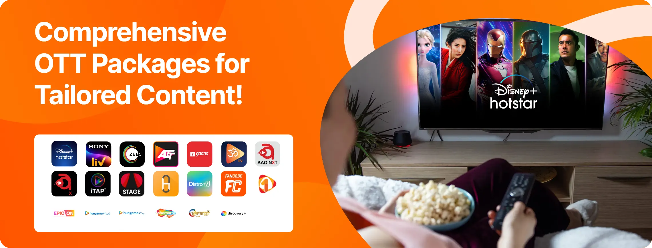 Comprehensive all-in-one OTT subscription packages for tailored content.