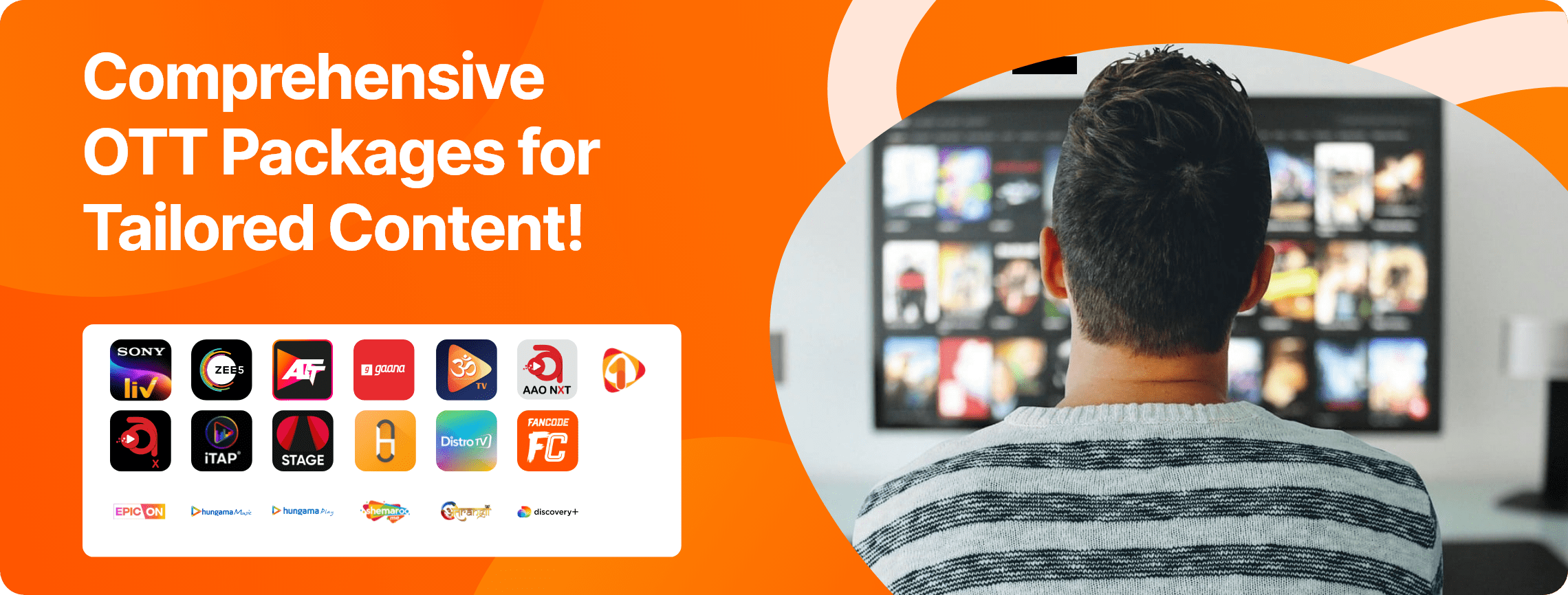 Comprehensive all-in-one OTT subscription packages for tailored content.
